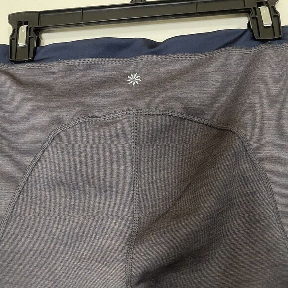 ATHLETA ultimate stash pocket 7/8 purple navy leggings size Small - Picture 3 of 6